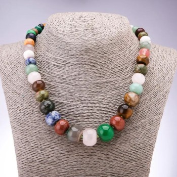 Necklace: Assorted Rondelle Beads in Graduated Size, diameters 10×6 mm to 17×13 mm, length 46 cm