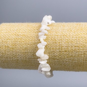 Браслет Адуляр крихта, діаметр 7х3мм+-, довжина 18см (стрейч)