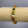 Bracelet 'Jasper' Multicolor, Smooth Beads, 8 mm Diameter, 18 cm Length, Stretch