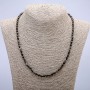 Natural stone necklace, Silvery Obsidian, smooth beads, 4 mm diameter, 45 cm length+
