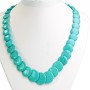 Turquoise Necklace with Veining, Coin Beads (10-25 mm), Length 50 cm