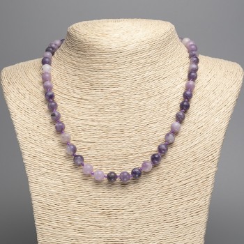 Lepidolite Necklace (Artificial Acrylic) Smooth Beads, 8 mm Diameter, 50 cm Length+