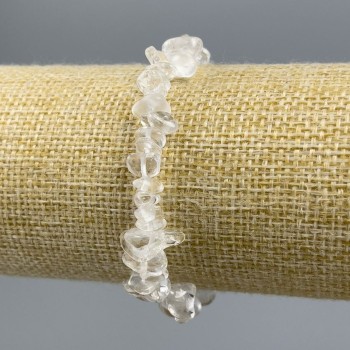 Браслет Гірський Кришталь крихта, діаметр 6-8мм+-, довжина 18см+