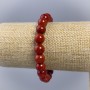 Bracelet 'Ruddy Coral' (artificial) smooth bead, diameter 10 mm, length 18 cm