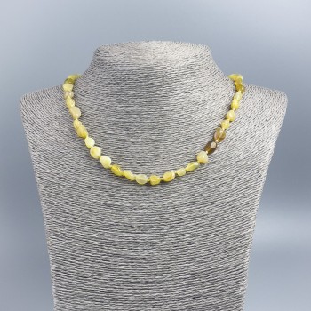 Citrine stone necklace, opaque, faceted, diameter 7x10 mm ±, length 50 cm ±