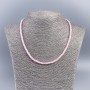 Pink-tinted natural mother-of-pearl choker necklace with smooth rondelle beads, 4×2 mm, length 48 cm ±