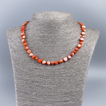Natural mother-of-pearl necklace (orange-toned), 8mm beads, length 50 cm ±