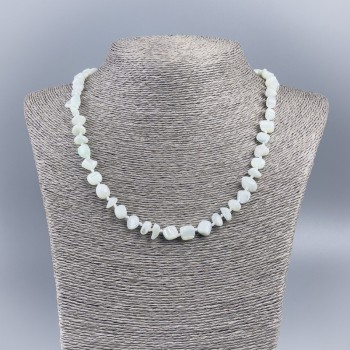 Natural Mother-of-Pearl Necklace (Toned) White Chip Beads, 8-10 mm Diameter, 50 cm Length