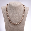 Zebra Jasper Necklace, 8mm Smooth Beads, 48cm Length