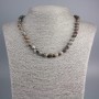 Selenite Necklace with Natural Stone, Smooth Beads, 8 mm Diameter, Length About 47 cm
