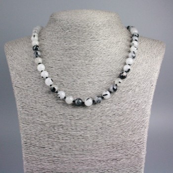 Намисто Кварц Волосатик натуральний камінь гладка кулька, діаметр 8, 5мм+-, довжина 48см+