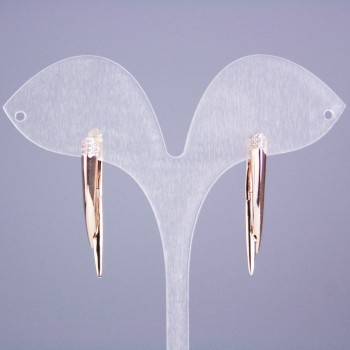 Xuping Earrings 18K Gold-Plated with White Crystals, 33mm Length