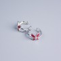 Kaf Xuping Rhodium with Red Enamel 'Butterfly' 11x7 mm +
