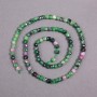 Natural Zoisite Beads on Thread, Faceted Cubes, 4x4 mm diameter ±, 40 cm length ±