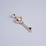 Xuping Pendant, 18K Gold Plating, Key with White Crystals, 27x11mm