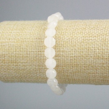 Bracelet Mountain Crystal Faceted Coin Bead, 8.5 mm diameter, 18 cm length (stretch)