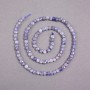 Iolite Beads on a Thread, Natural Stone Faceted Cube, 4x4 mm Diameter ±, Length 39 cm ±