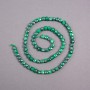 Beads on thread Malachite, natural stone, faceted cube, diameter 4.5x4.5 mm, length 39 cm