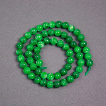 Chrysoprase Beads on Thread - Smooth Round Beads, 8 mm Diameter, 38 cm Length