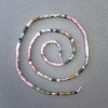 Tourmaline Beads on Thread, Assorted Natural Stone Cubes, 2.4x2.4 mm, 40 cm Length