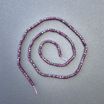 Tourmaline cube beads on thread, natural stone, 2.5×2.5 mm, length 39 cm+