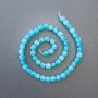 Aquamarine beads, natural stone, faceted cube, 7x7 mm diameter, 39 cm length on thread