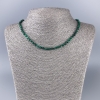 Malachite necklace, natural stone, faceted cube, diameter 4x4mm+-, length 50cm+