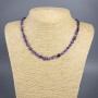 Charoite necklace, natural stone, faceted beads, diameter 5x7mm+-, length 50cm+-