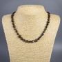 Bronzite Necklace of Natural Stone, Faceted Beads, 6x8 mm Diameter ±, Length 50 cm+
