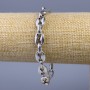 Chain bracelet in silver-colored metal, 10 mm thick, 21 cm long +