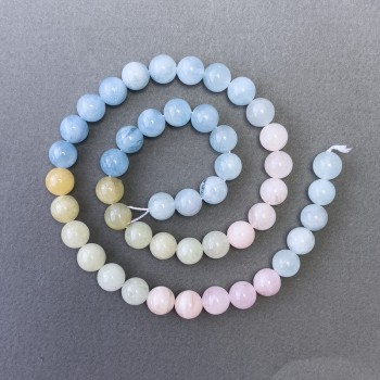 Morganite Beads Natural Stone Smooth Round Bead, 8.5 mm diameter, 40 cm length