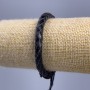 Браслет, довжина 18-25см, товщина 7мм еко шкіра колір чорний на затяжці