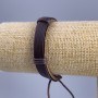 Bracelet, length 18-25 cm, thickness 12 mm, eco-leather, brown color, with a drawstring closure