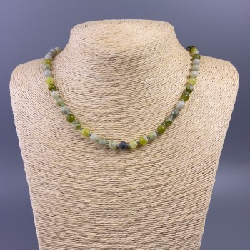 Ophite Necklace (artificial acrylic) smooth beads, diameter 6.5 mm, length 51 cm