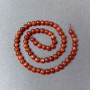 Red Jasper Beads (pressed) Smooth Ball, diameter 6mm+-, length 39cm+- on thread
