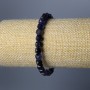 Bracelet Iolite natural stone faceted cube, diameter 6 mm ±, length 18 cm (stretch)