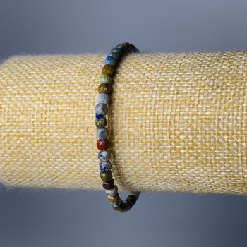 Браслет Содаліт натуральний камінь гранований кубик, діаметр 4мм+-, довжина 18см (стрейч)