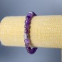 Amethyst bracelet with natural gemstone, faceted cube beads, 7 mm diameter, 18 cm length (stretch)