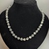Opal glass necklace, white matte, smooth beads, 8 mm diameter, length 49 cm