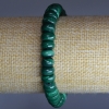 Natural Malachite Bracelet, smooth rondel beads, diameter 9×5 mm, length 18 cm (stretch)