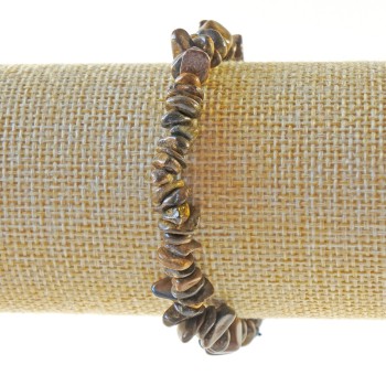 Bronzite bracelet, natural stone chip, diameter 7×3 mm ±, length 18 cm ± (stretch)