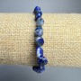 Bracelet with natural Lazurite, faceted beads, 6–9 mm diameter, 18 cm length (stretch)