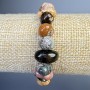 Jasper bracelet with natural stone, large faceted beads, diameter 12×7 mm, length 18 cm ± (stretch)