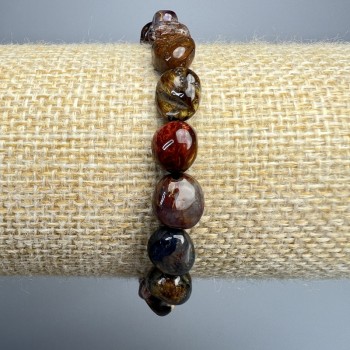 Браслет Петерсит натуральний камінь галтівка, діаметр 8х10мм+-, довжина 18см+- (стрейч)