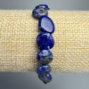 Natural azurite bracelet, faceted beads, diameter 10×12 mm, ±; length 18 cm, ± (stretch)