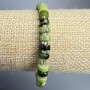Bracelet Jadeite Canadian natural stone discs, diameter 6x3mm+-, length 18cm+- (stretch) with beads