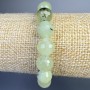 Bracelet Prehnite natural stone faceted bead, 10 mm diameter, 18 cm length ± (stretch)