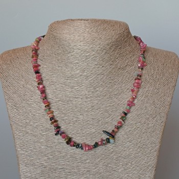 Natural Tourmaline Chip Necklace, 5x2 mm, 48 cm length