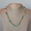 Necklace Fluorite natural stone, faceted beads, 8x3 mm diameter, 47 cm length.