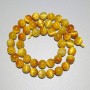 Yellow Cat's Eye Beads, Natural Stone, Smooth Round Bead, Diameter 8.5 mm, Length 38 cm on Thread